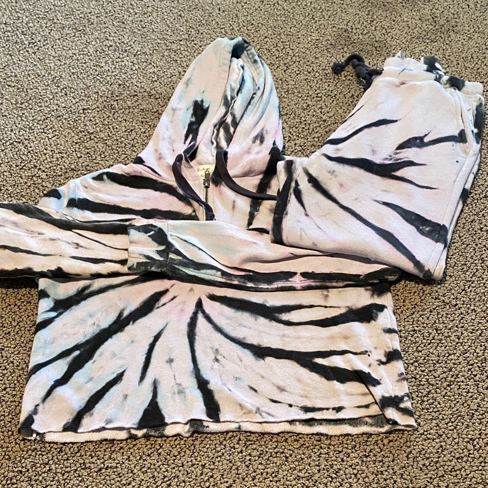 Vintage Havana Pink and Gray Hoodie and Jogger Set